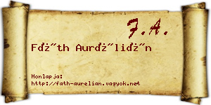 Fáth Aurélián névjegykártya